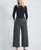 Woman wearing the Armani Rye Plaid Gaucho cropped wide-leg pant