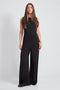 Woman wearing the Provence Wide-Leg Pant in Black.