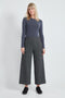 Woman wearing the Knit Jacquard Harris Plaid Gaucho, front view.